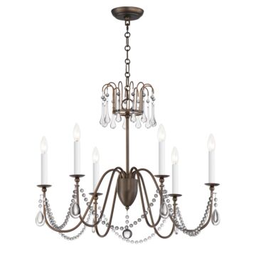 Plumette Six Light Chandelier in Chestnut Bronze by Maxim