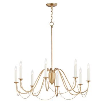 Plumette Eight Light Chandelier in Gold Leaf by Maxim