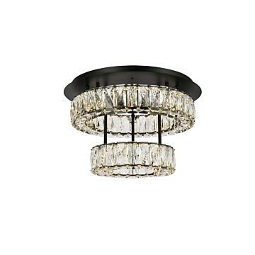 Monroe 2-Light LED Flush Mount in Black