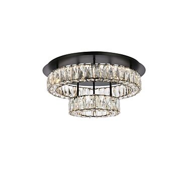 Monroe 2-Light LED Flush Mount in Black