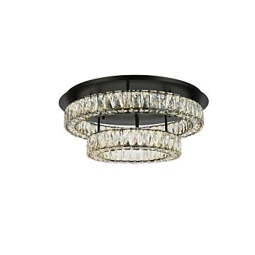 Monroe 2-Light LED Flush Mount in Black