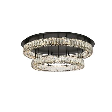 Monroe 2-Light LED Flush Mount in Black