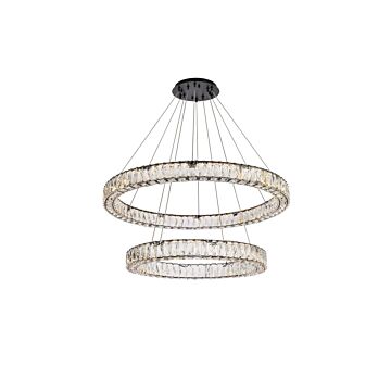 Monroe 2-Light LED Chandelier in Black
