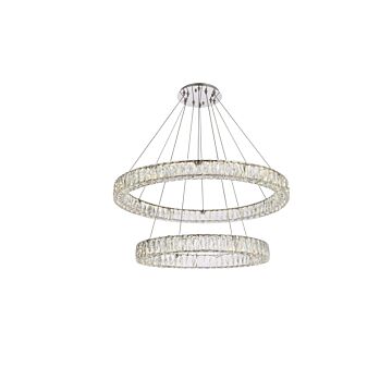 Monroe 2-Light LED Chandelier in Chrome