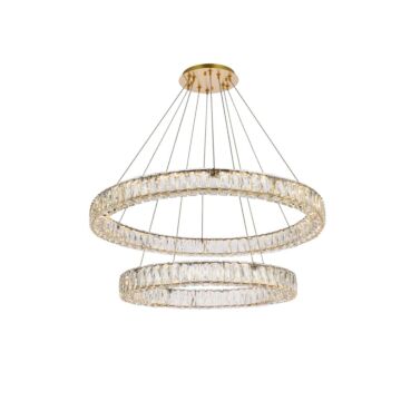Monroe 2-Light LED Chandelier in Gold