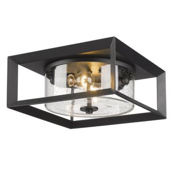 Smyth NB Two Light Outdoor Flush Mount in Natural Black by Golden