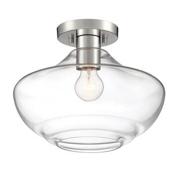Emma 1-Light Semi-Flush Mount in Polished Nickel