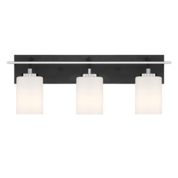 Prince St 3-Light Bathroom Vanity Light in Matte Black