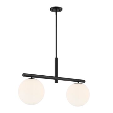 Crown Heights 2-Light Island Pendant in Matte Black
