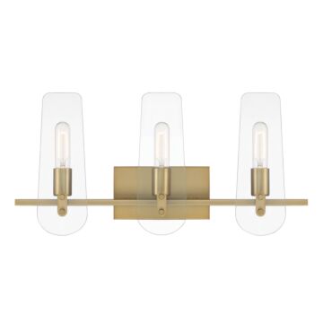 Bergen Beach 3-Light Bathroom Vanity Light in Brushed Gold