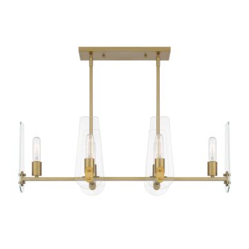 Bergen Beach 6-Light Island Pendant in Brushed Gold