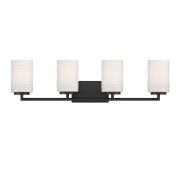 Leavenworth 4-Light Bathroom Vanity Light in Matte Black
