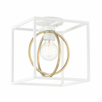 Kew Gardens 1-Light Semi-Flush Mount in Matte White
