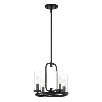 Hudson Heights 4-Light Pendant Convertible in Matte Black