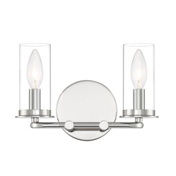 Hudson Heights 2-Light Bathroom Vanity Light in Polished Nickel
