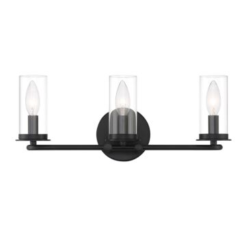 Hudson Heights 3-Light Bathroom Vanity Light in Matte Black