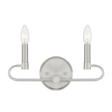 Summit 2-Light Bathroom Vanity Light in Brushed Nickel