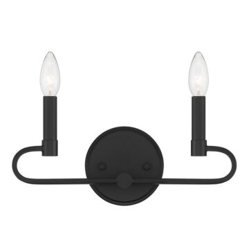 Summit 2-Light Bathroom Vanity Light in Matte Black