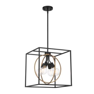 Kew Gardens 4-Light Pendant in Matte Black