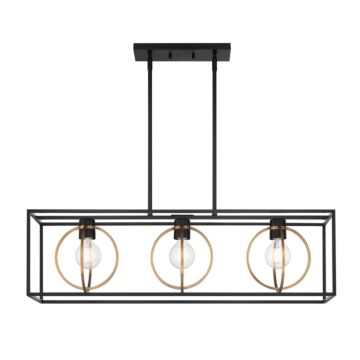 Kew Gardens 3-Light Island Pendant in Matte Black