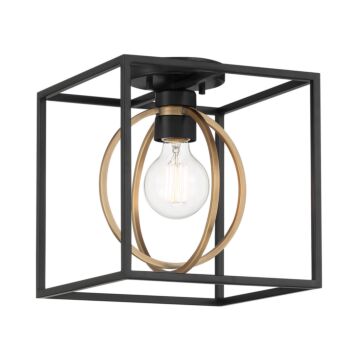 Kew Gardens 1-Light Semi-Flush Mount in Matte Black