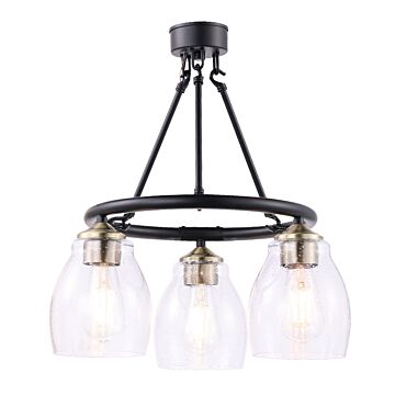 Winsley Chandelier in Coal And Stained Brass by Minka-Lavery