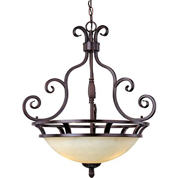 Manor Three Light Pendant in Oil Rubbed Bronze by Maxim