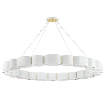 Opal 22 Light Chandelier in Soft White Vintage Brass by Corbett Lighting