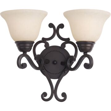 Manor Two Light Wall Sconce in Oil Rubbed Bronze by Maxim