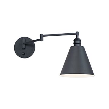 Library One Light Wall Sconce in Black by Maxim