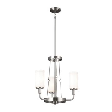 Vetivene Three Light Mini Chandelier in Classic Pewter by Kichler