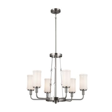 Vetivene Six Light Chandelier in Classic Pewter by Kichler