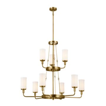 Vetivene Nine Light Chandelier in Natural Brass by Kichler