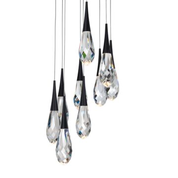 Hibiscus LED Pendant in Black by Schonbek