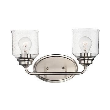 Acadia Two Light Bath Vanity in Satin Nickel by Maxim