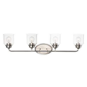 Acadia Four Light Bath Vanity in Satin Nickel by Maxim
