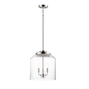 Acadia Three Light Pendant in Satin Nickel by Maxim