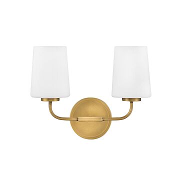 Kline 2-Light LED Bathroom Vanity Light in Heritage Brass