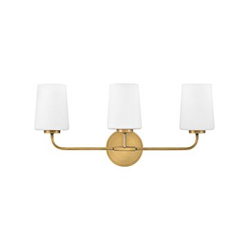 Kline 3-Light LED Bathroom Vanity Light in Heritage Brass