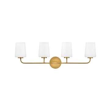 Kline 4-Light LED Bathroom Vanity Light in Heritage Brass