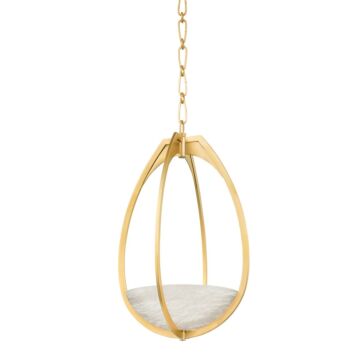 Lloyd LED Pendant in Aged Brass by Hudson Valley