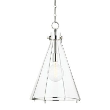 Eldridge 1-Light Pendant in Polished Nickel