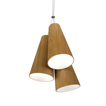Conical 3-Light Pendant in Louro Freijo