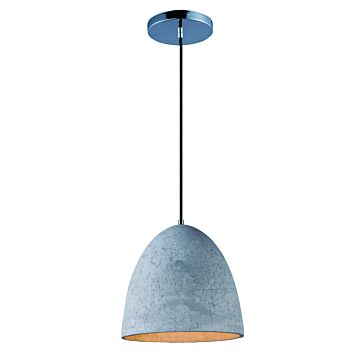 Maxim Crete 12 Inch Concrete Pendant Light in Polished Chrome