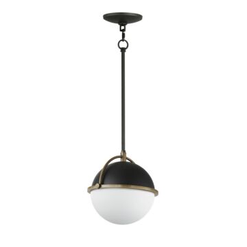 Duke One Light Pendant in Black Weathered Brass by Maxim