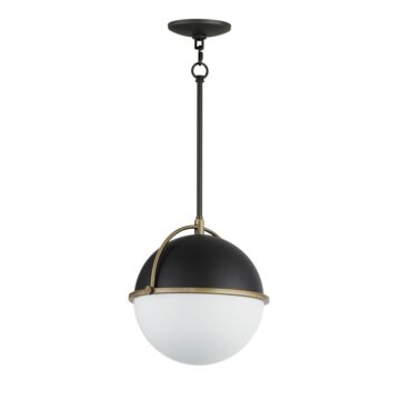 Duke One Light Pendant in Black Weathered Brass by Maxim