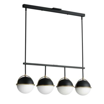 Duke Four Light Linear Pendant in Black Weathered Brass by Maxim