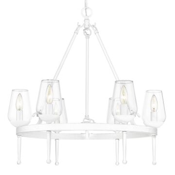 Regent Six Light Chandelier in Textured White Plaster by Golden
