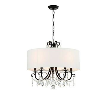 Othello Five Light Chandelier in Matte Black by Crystorama