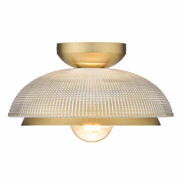 Crawford One Light Flush Mount in Brushed Champagne Bronze by Golden